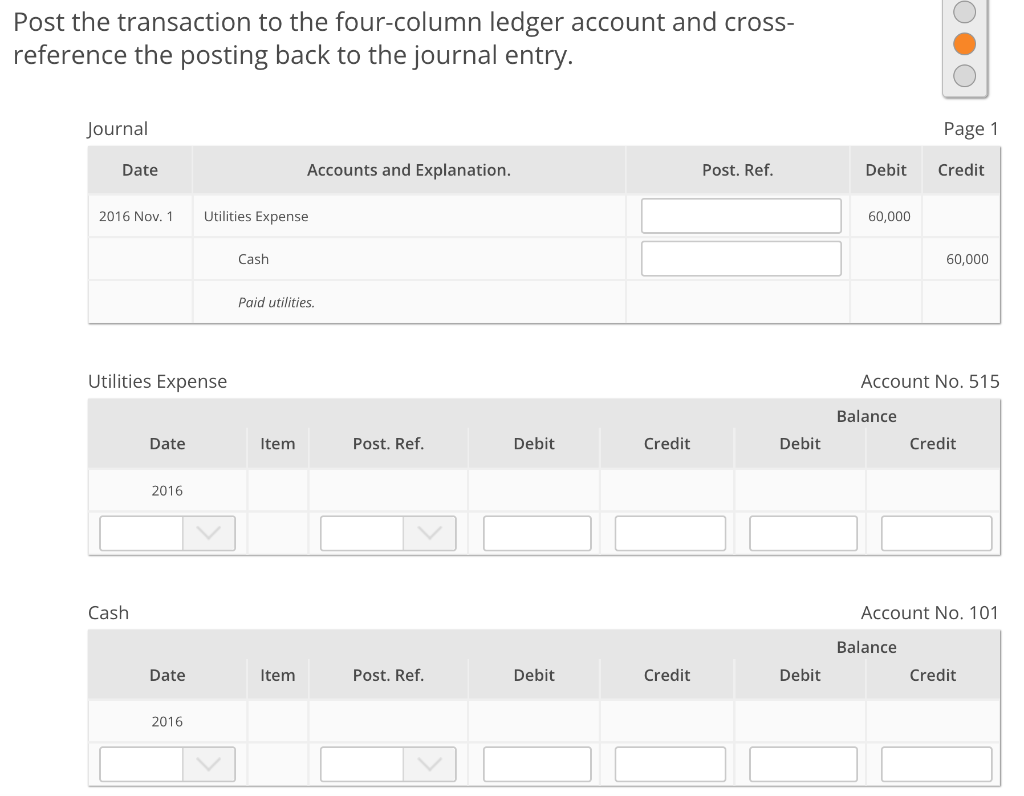 Accounting! Every possible Cross reference for ledger accounts