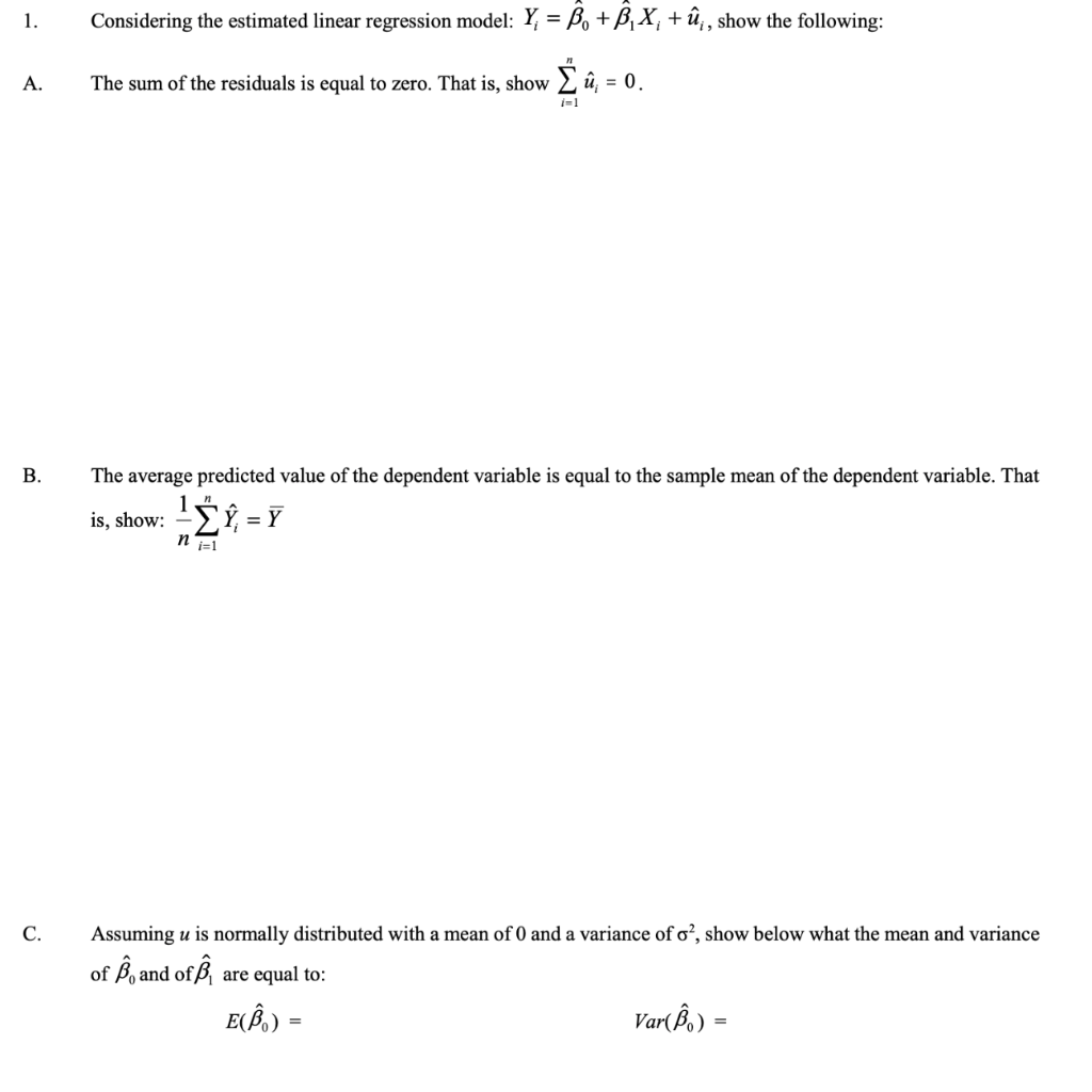 Solved 1 Considering The Estimated Linear Regression Mod Chegg Com