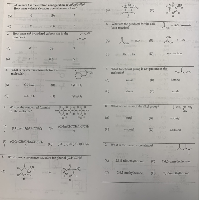 Number of valence electrons in aluminum chloride