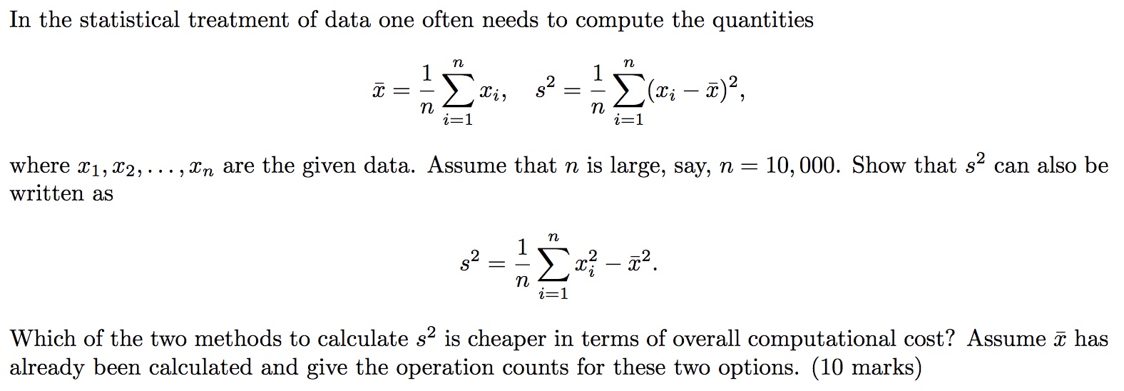 Solved In the statistical treatment of data one often needs | Chegg.com