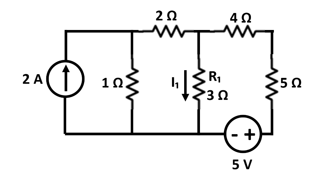 Solved For the given circuit, please solve for I1 in two | Chegg.com