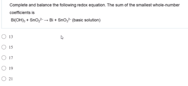 Solved Complete And Balance The Following Redox