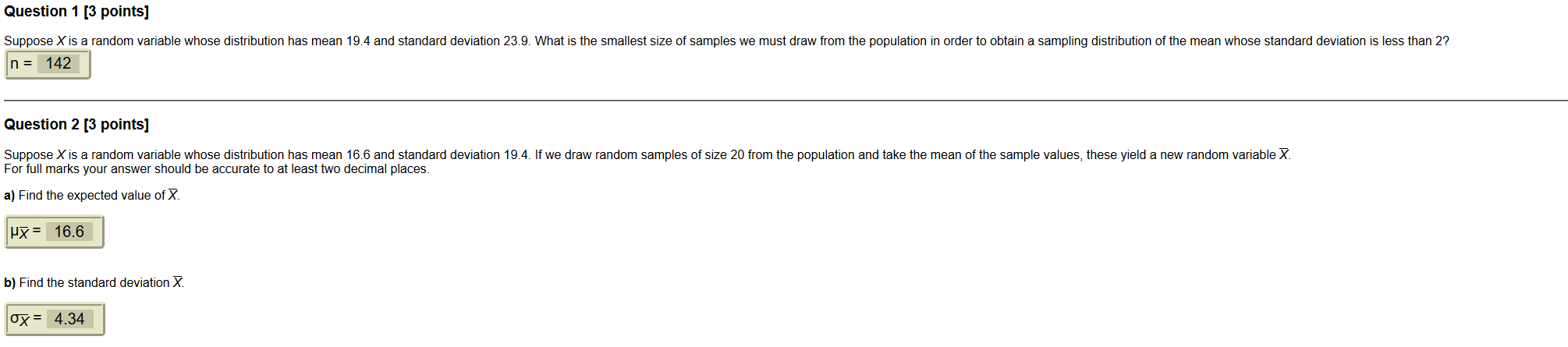 Solved Question 1 [3 points] Suppose X is a random variable | Chegg.com