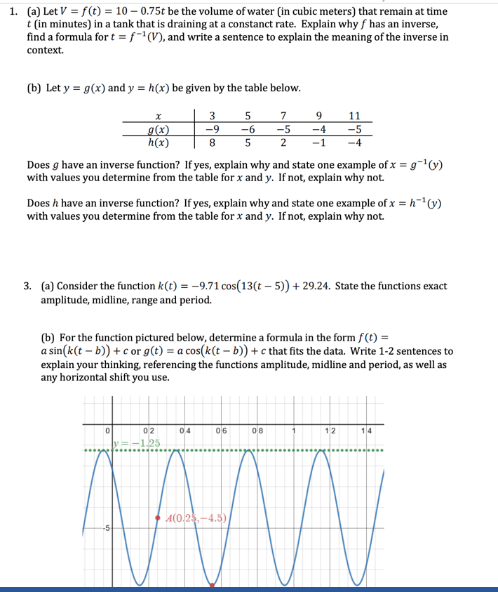 Solved 1 A Let V F T 10 0 75t Be The Volume Of Chegg Com