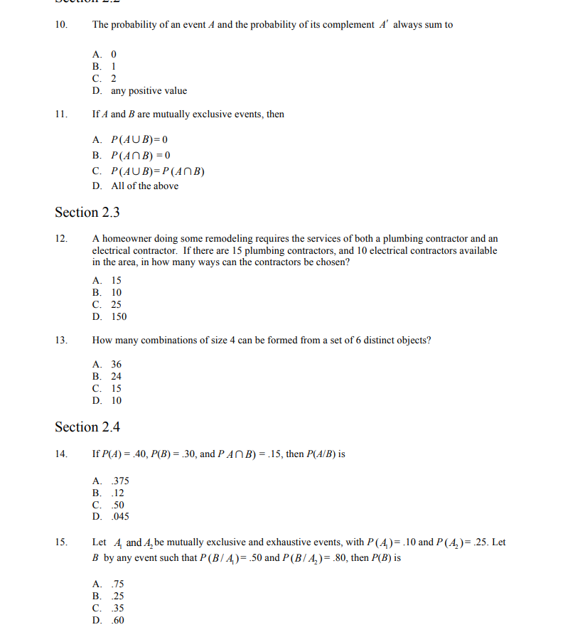 Solved The probability of an event A and the probability of | Chegg.com