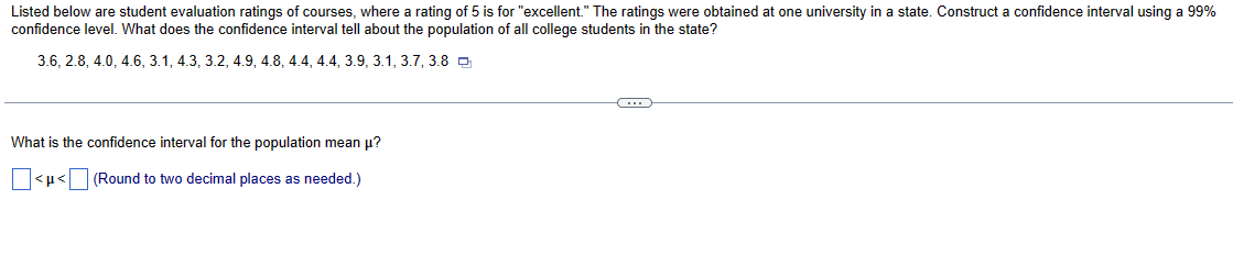 Solved Listed below are student evaluation ratings of Chegg com