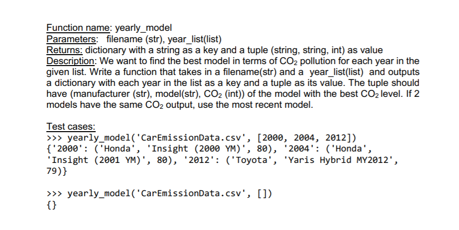 Solved In Python. The final screenshot is the format of the | Chegg.com