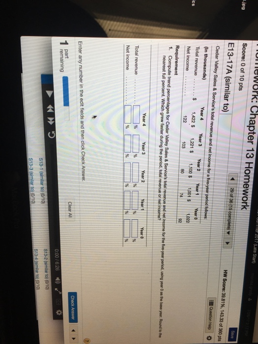 Solved Cedar Valley Sales & Service's total revenue and net