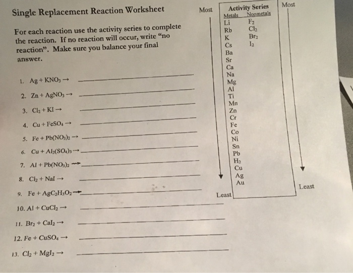 solved-single-replacement-reaction-worksheet-most-activity-chegg