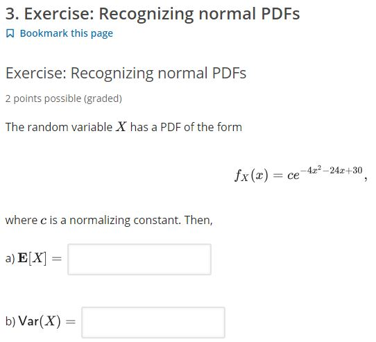 Pdf For Normal Solved 3. Exercise: Recognizing normal PDFs Bookmark this | Chegg.com