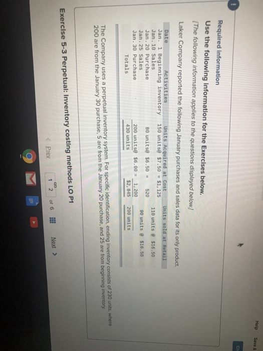 Solved Help Save & Required information Use the following | Chegg.com
