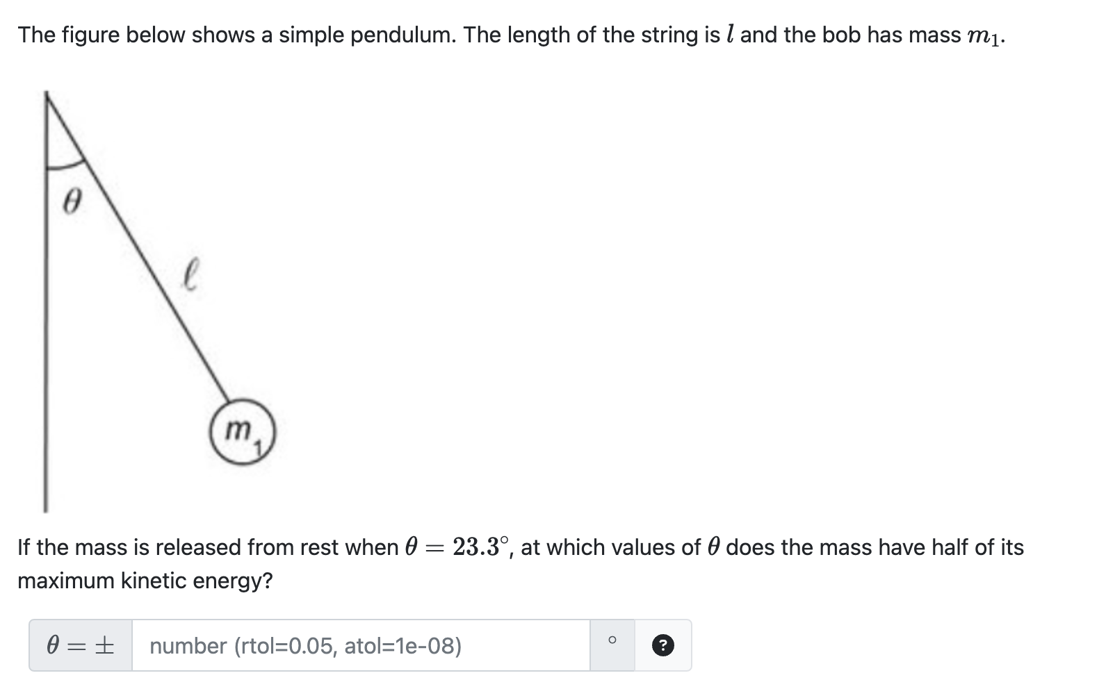 Solved The figure below shows a simple pendulum. The length | Chegg.com