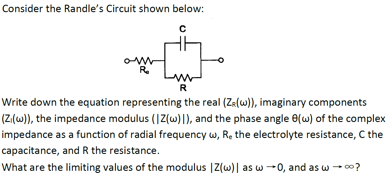 Solved Consider The Randle S Circuit Shown Below Write D Chegg Com