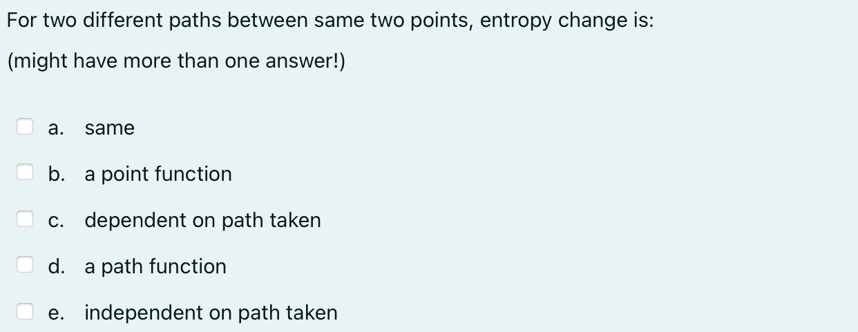 For two different paths between same two points, | Chegg.com