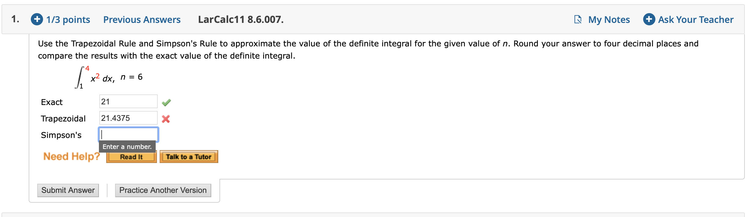 Solved Use The Trapezoidal Rule And Simpson's Rule To | Chegg.com