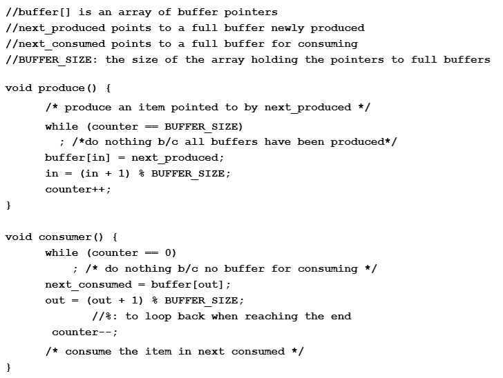 Solved Problem C. Solving the Bounded Buffer problem: | Chegg.com