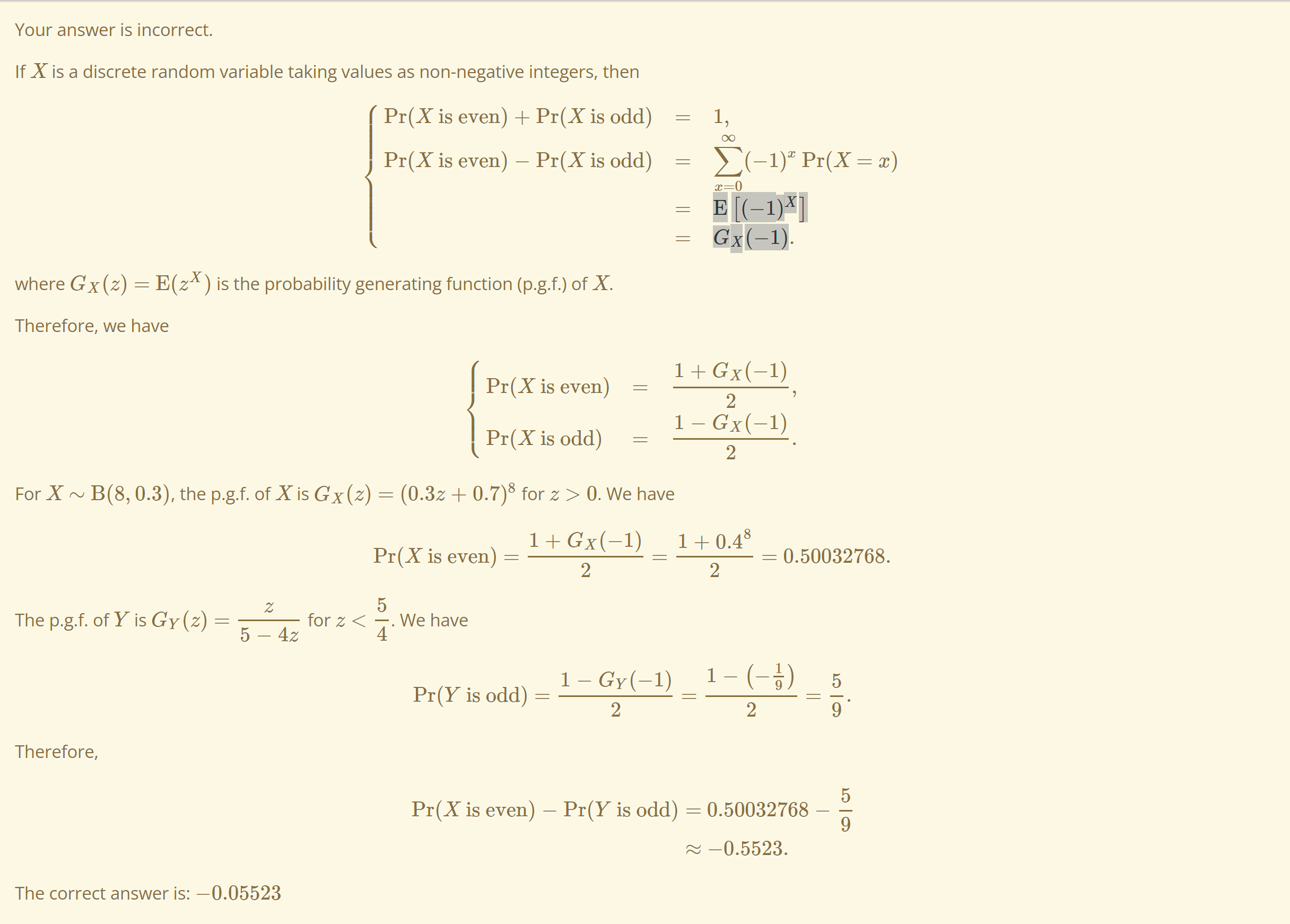 Solved Suppose X∼B(8,0.3) And Y∼Geo(0.2). Which Of The | Chegg.com