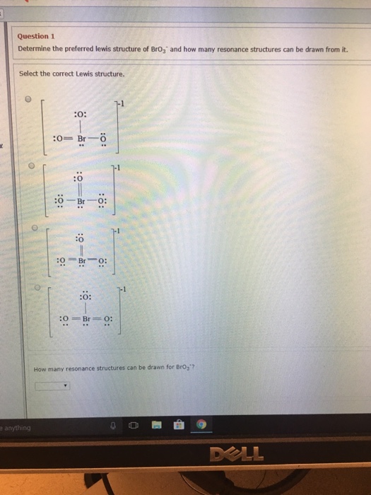 Solved Question 1 Determine the preferred lewis structure of | Chegg.com