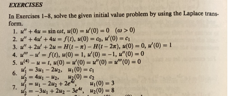 Solved = - = EXERCISES In Exercises 1-8, Solve The Given | Chegg.com