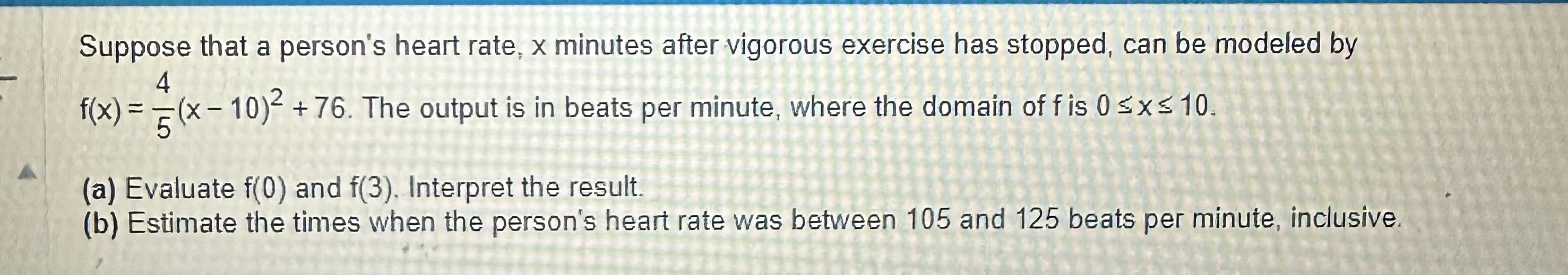 Solved A. The person's heart rate is about beats per minute | Chegg.com