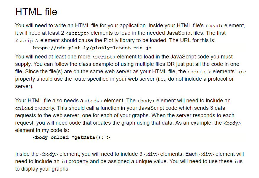 HTML file You will need to write an HTML file for | Chegg.com
