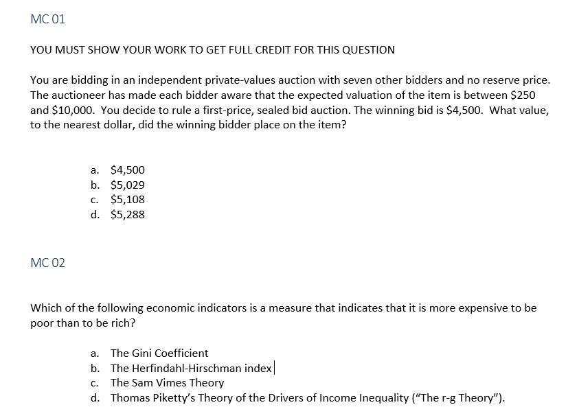 Solved YOU MUST SHOW YOUR WORK TO GET FULL CREDIT FOR THIS | Chegg.com