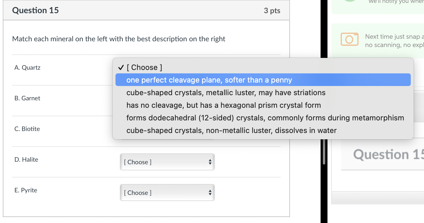 Solved well notify you wher Question 15 3 pts Match each | Chegg.com