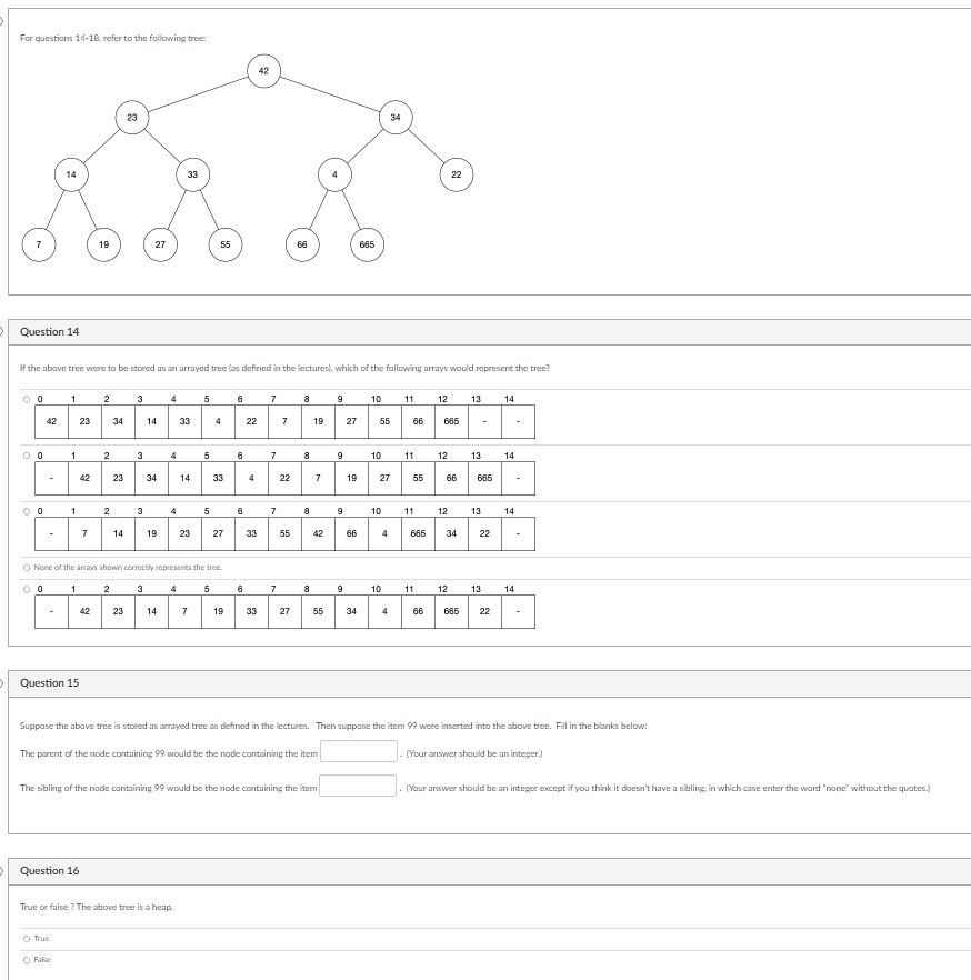 Solved For questions 14-18, refer to the following tree: | Chegg.com