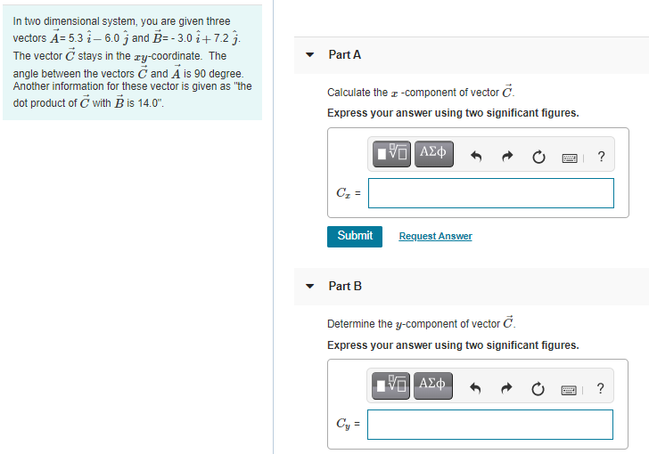 Solved Part A In two dimensional system, you are given three | Chegg.com