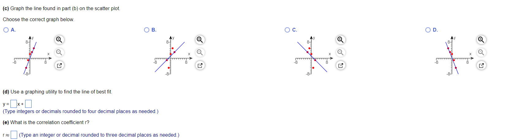 Solved For the data given below, answer parts (a) through | Chegg.com
