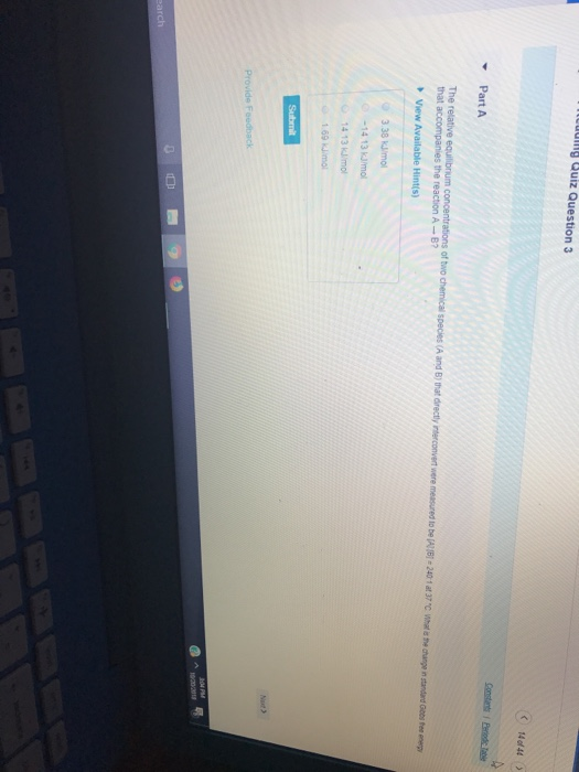 Solved Part A Given this information which of the following | Chegg.com