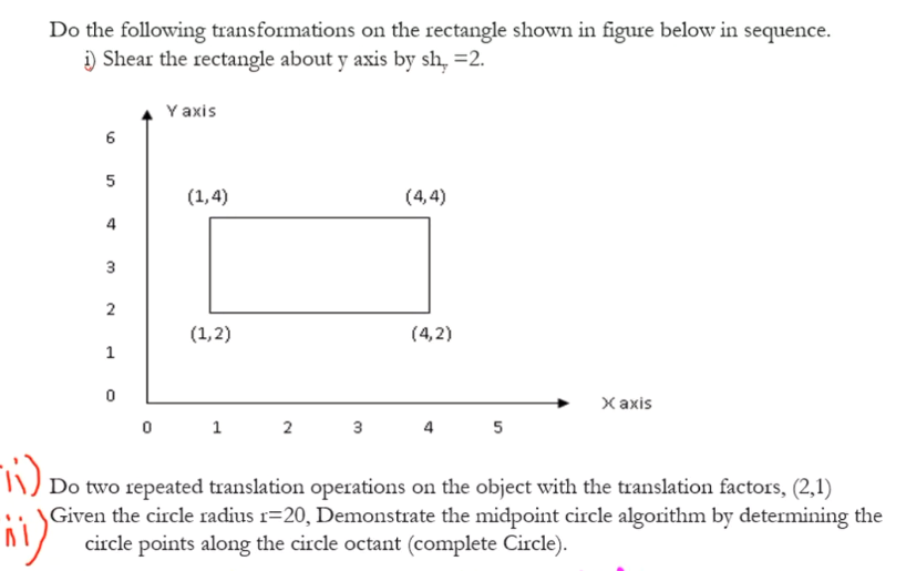 Solved Do the following transformations on the rectangle | Chegg.com