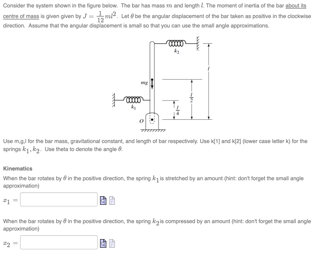 Solved Consider the system shown in the figure below. The | Chegg.com