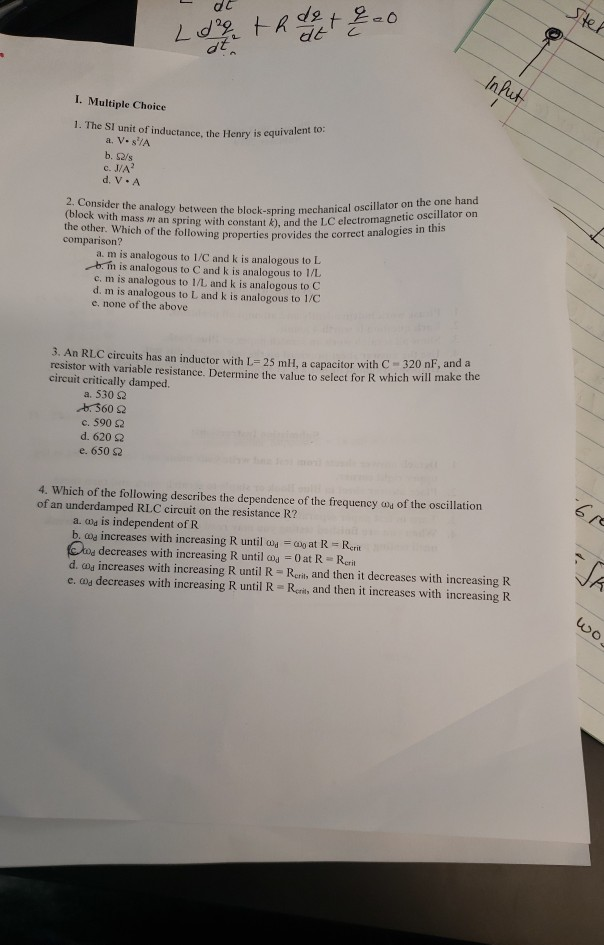 Solved Stel D2 T C Fr Input I Multiple Choice 1 The Si Chegg Com