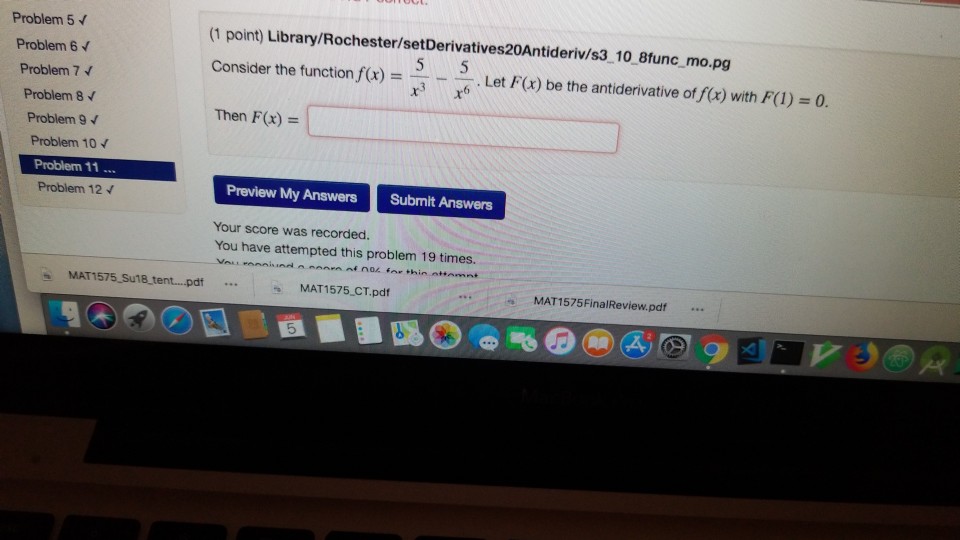 Solved Problem 5 (1 point) | Chegg.com