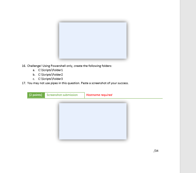 Solved 16. Challenge! Using Powershell only, create the | Chegg.com