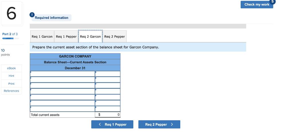 Solved Check my work 6 Part 2 of 3 Required information (The | Chegg.com