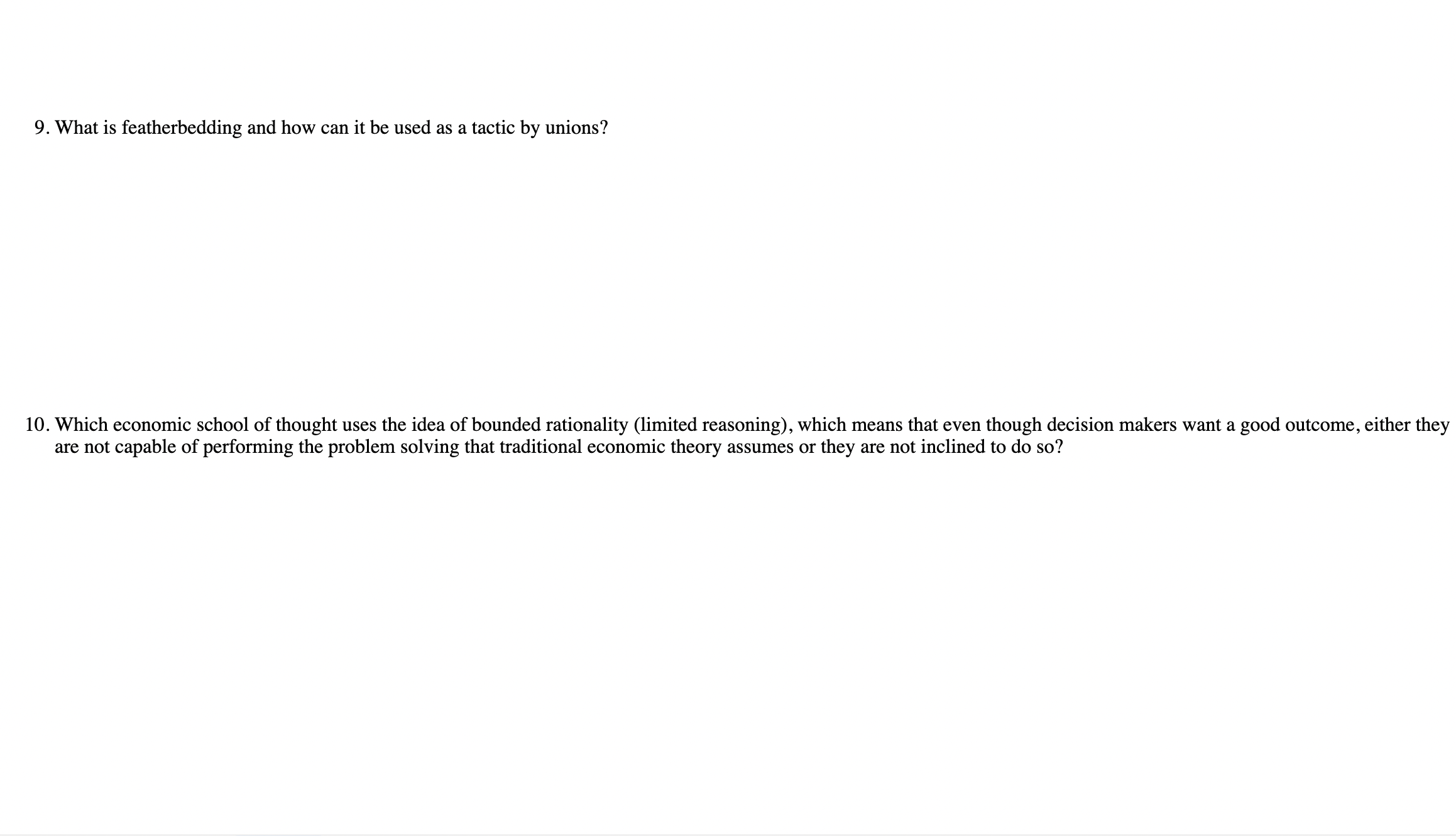 Solved 9. What is featherbedding and how can it be used as a