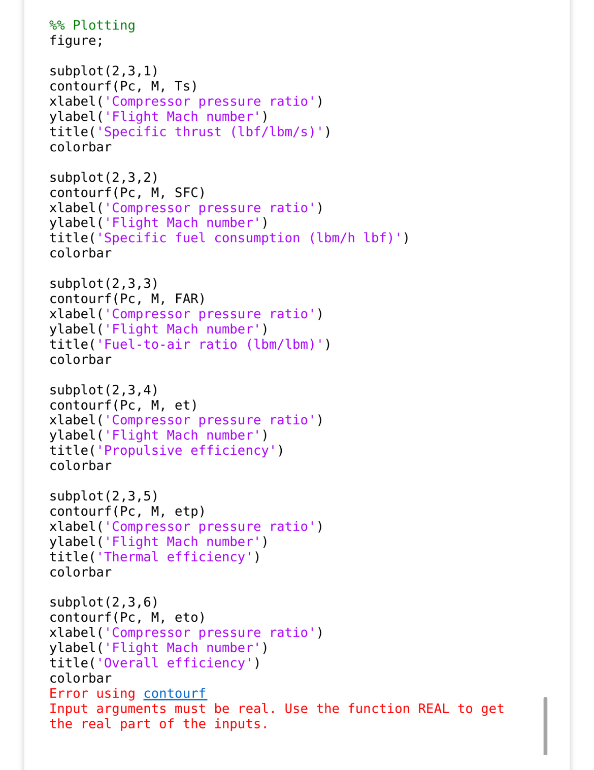 Solved When I try to run this code in MATLAB, I get | Chegg.com