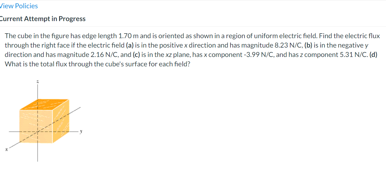 Solved View Policies Current Attempt in Progress The cube in | Chegg.com