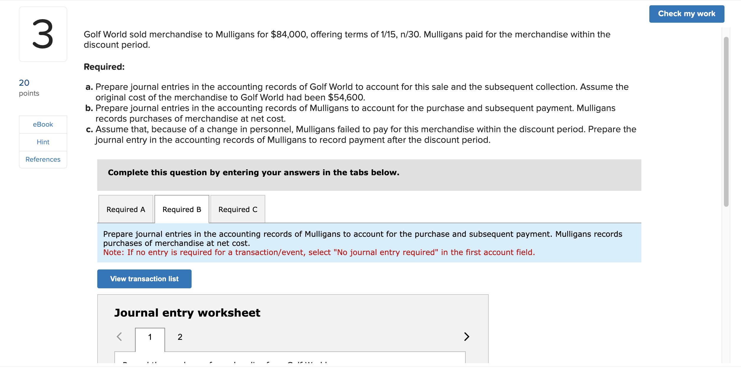 solved-golf-world-sold-merchandise-to-mulligans-for-84-000-chegg