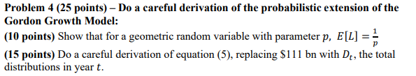 Solved Problem 4 (25 points) - Do a careful derivation of | Chegg.com