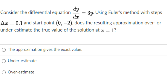 Solved dy Consider the differential equation 3y. Using | Chegg.com