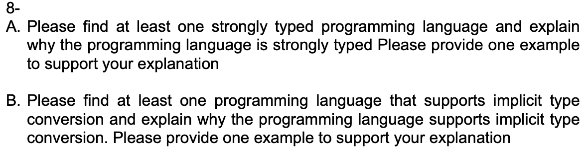 Solved A. Please find at least one strongly typed | Chegg.com