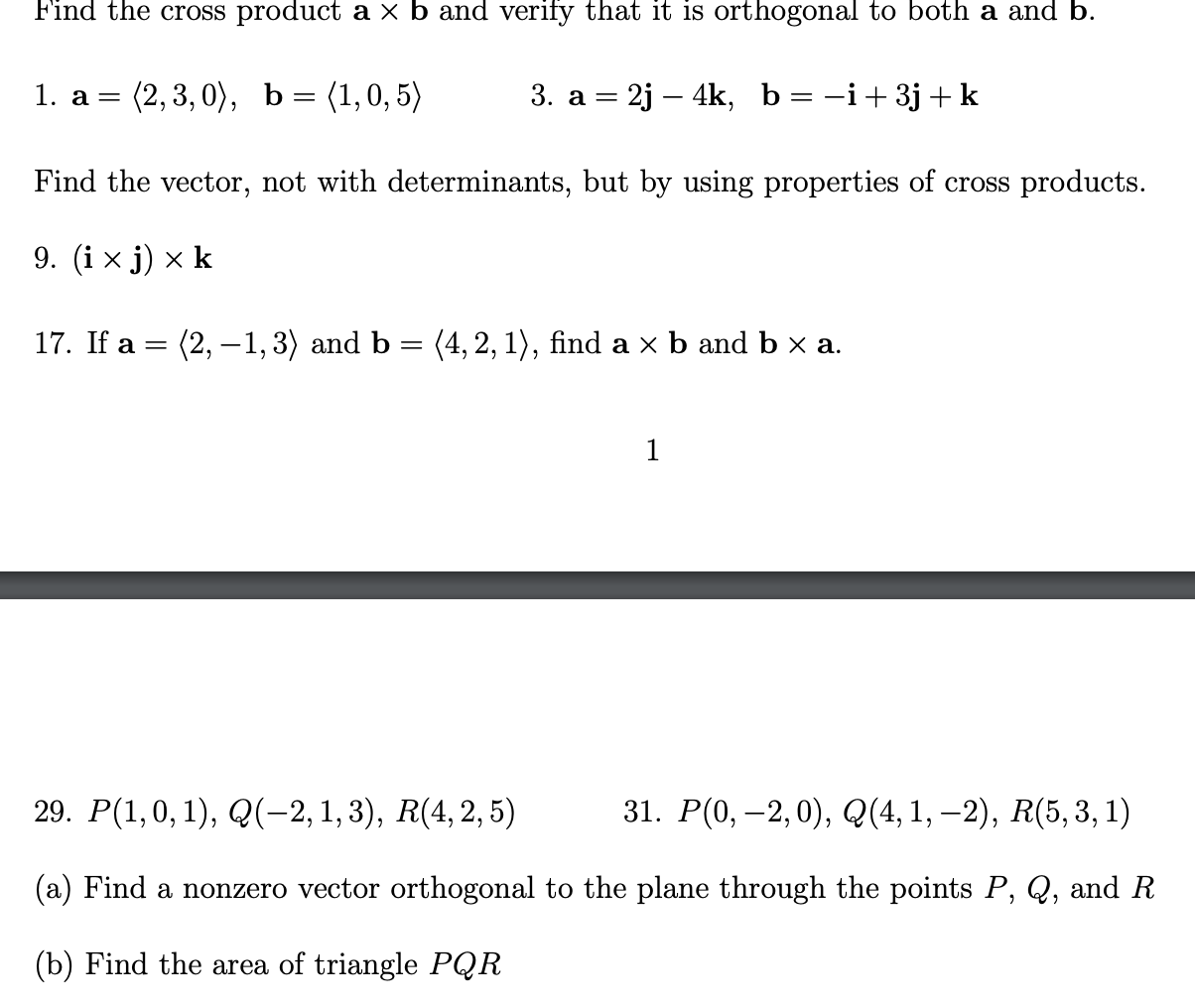 Solved Find The Cross Product A×b And Verify That It Is | Chegg.com