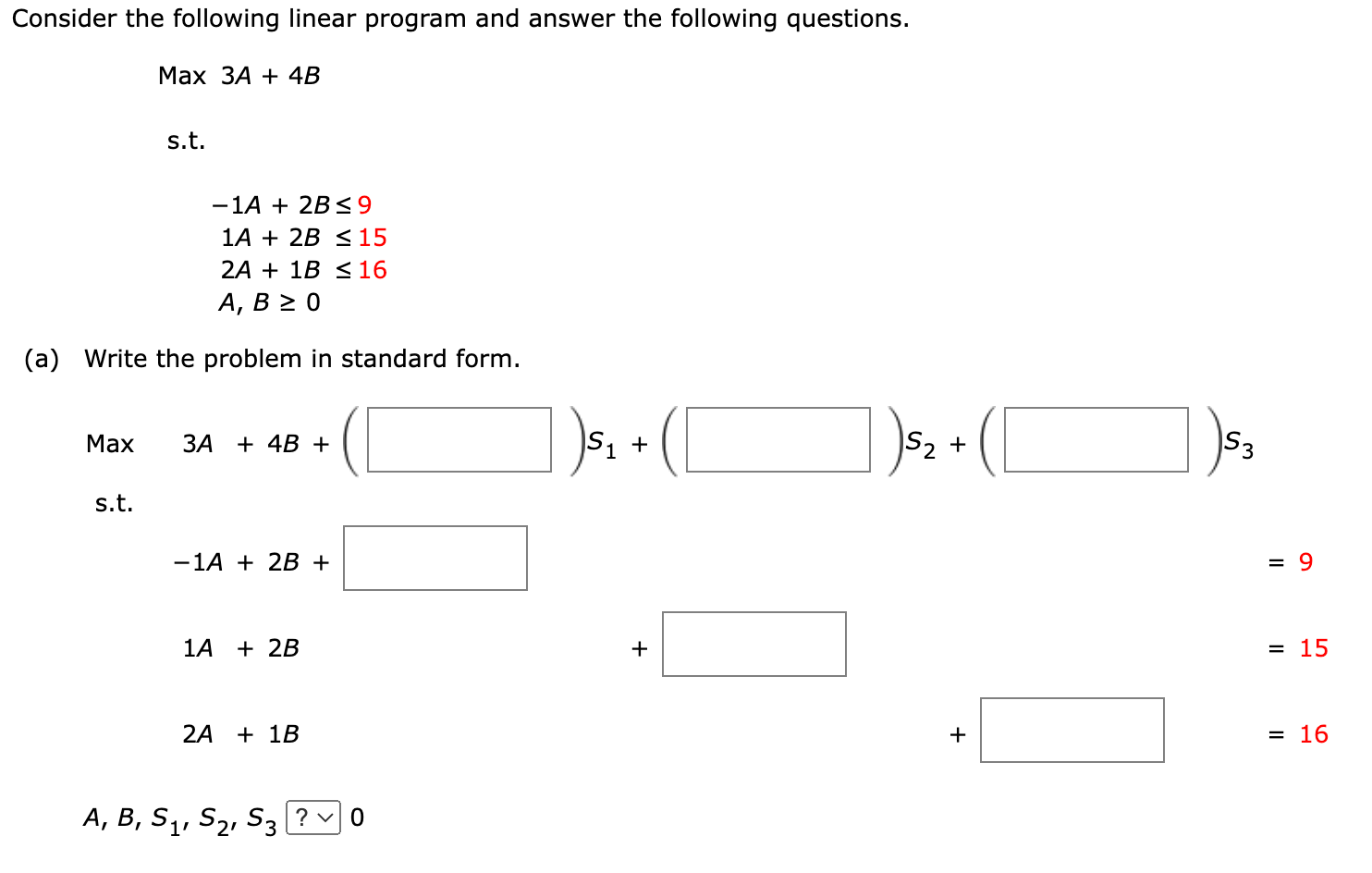 Solved Consider The Following Linear Program And Answer The | Chegg.com