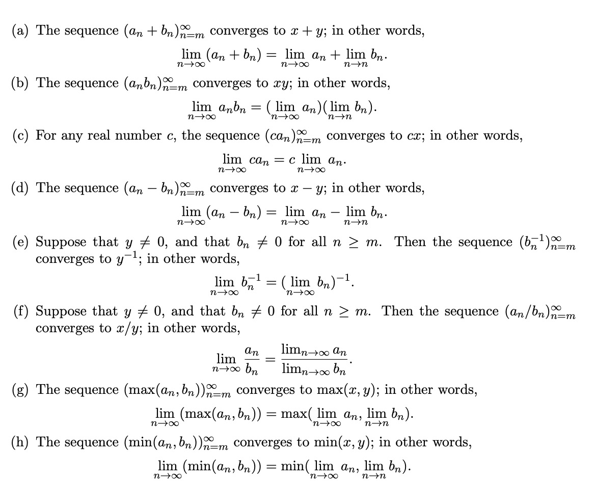 Solved Lim No A The Sequence An Bn Nem Converges To Chegg Com