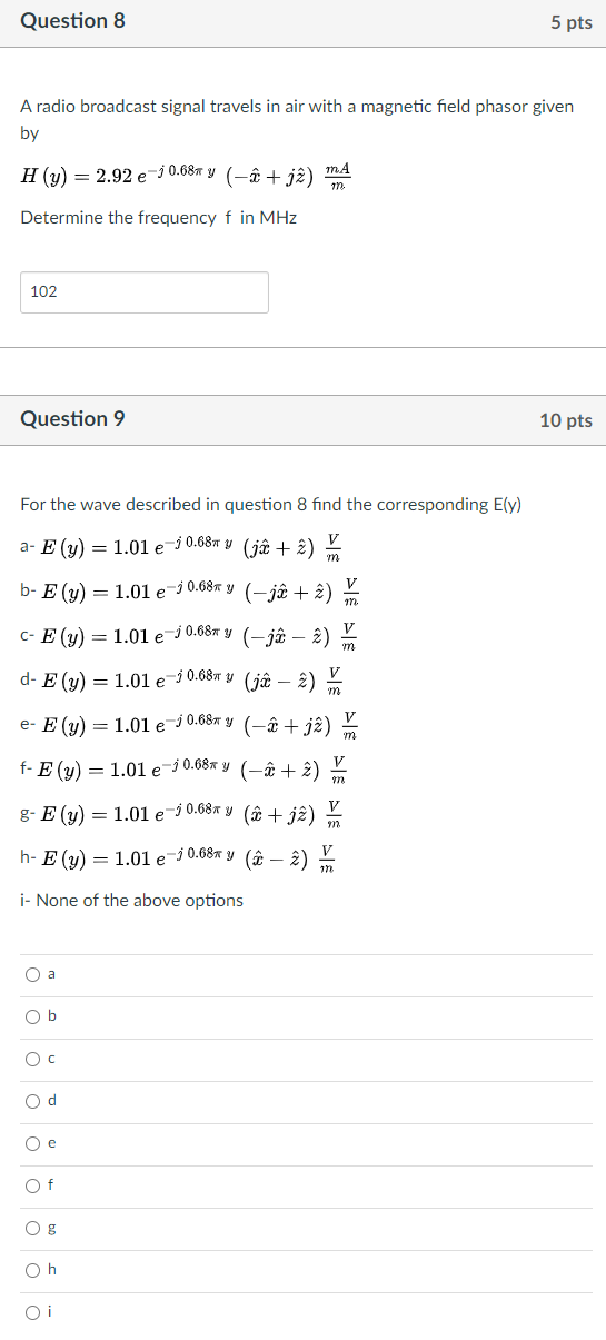 Solved Question 8 5 Pts A Radio Broadcast Signal Travels Chegg Com