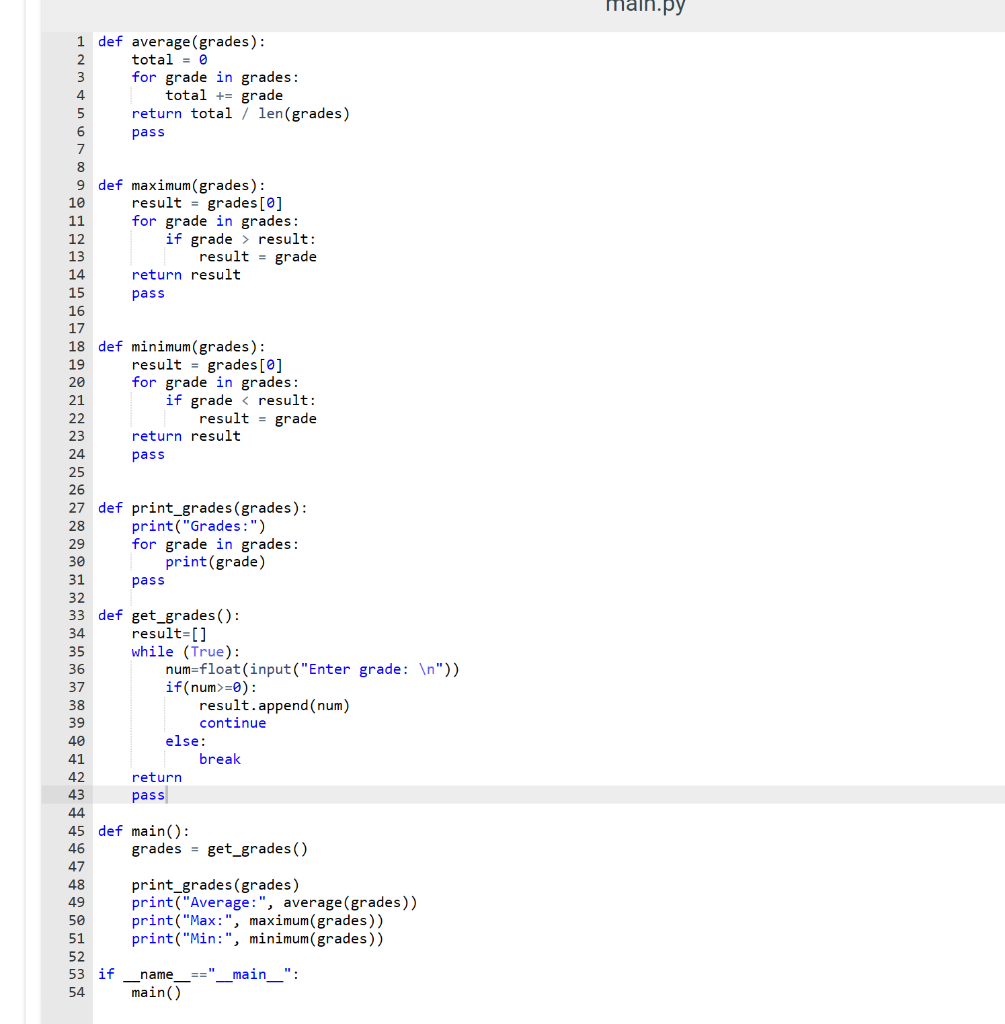 Solved I could really use help on the get_grades() function. | Chegg.com
