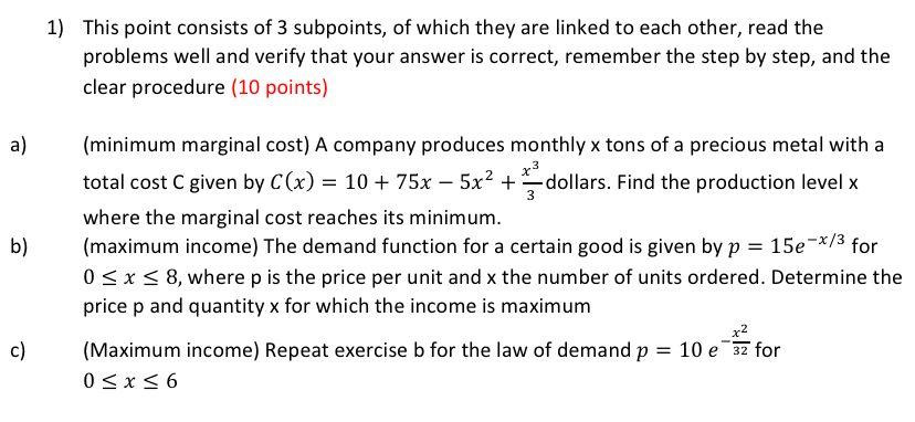 Solved 1) This point consists of 3 subpoints, of which they | Chegg.com